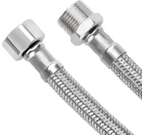 Brslainn 2 Pezzi 20 cm Tubo Flessibile 3/8 Dado per Raccordo x 3/8 Filettatura Esterna, Acciaio Inox