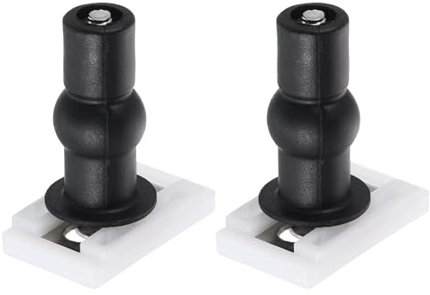 sourcing map 2 x WC-Sitzabdeckungsscharnier, 40 mm, Sackloch, rechteckige Schrauben mit Muttern, Unterlegscheiben, WC-Sitz-Abdeckung, Deckelbefestigungen, Weiß