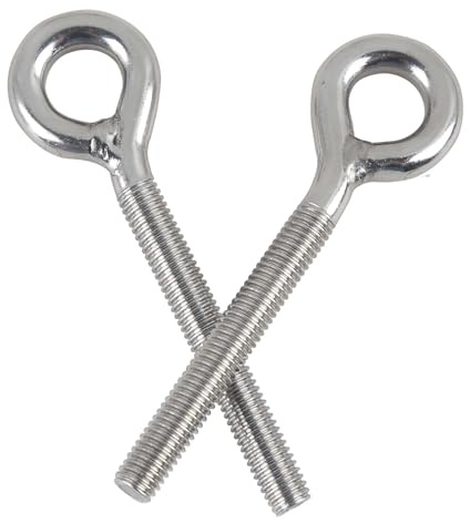 huruirui 5pcs Cáncamos M8 Anillos de Elevación Acero Inoxidable 304 Tornillos Argolla Mango largo Pernos de Ojo para Fijación de Suspensión