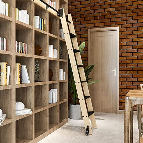 Schiebeleiter-Schienensatz 3,3-20 Fuß (ohne Leiter), Rolltor-Hardware-Kit mit Bodenrollen, für Bibliothek/Dachboden/Zuhause/Innenbereich (Größe: 10 Fuß/300 cm Schienensatz)