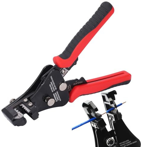 LOCADENCE Wire Stripper Crimper Cutter, 10 12 14 16 17AWG Stripping Wire Cutter, 10 to 22AWG Crimping Copper Wire Stripper Tool, Aluminum Sheathed Cable Cutting Tool