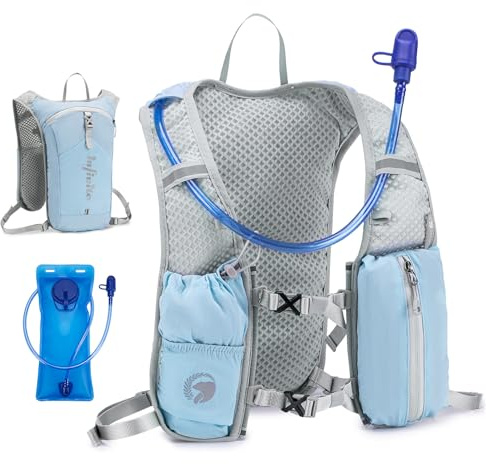 KSIBNW 1.5L Lightweight Running Backpack Outdoor Sports Trail Hiking Fitness Bag Hydration Vest Pack, Blue