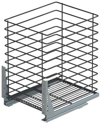 woplus Unterschrankauszug Antrazit Schrankauszug mit Softclose 1 Etage Vollauszug Bodenmontage (Möbel 300mm)