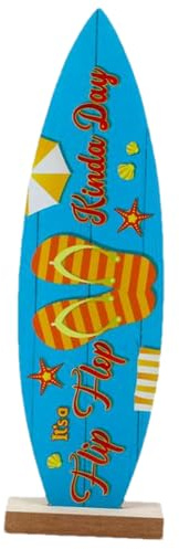 Tragbare Surfbrett-Dekoration – Holz-Surfbrett-Strandschilder, leichte Wanddekoration, langlebige Tropische Themen-Dekorationen, Surfbrett-Aufsätze für Tisch, Urlaub, Party, , Haus, Sommer