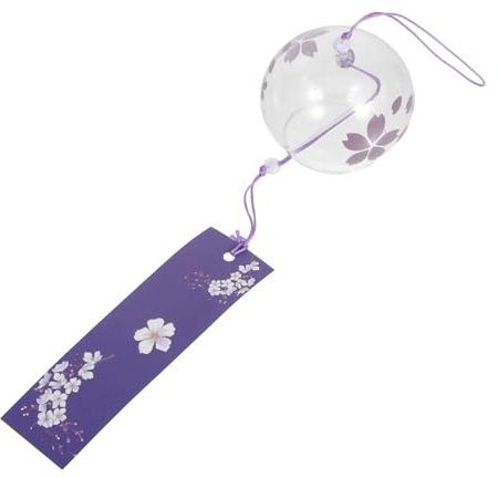 YARNOW Campana di Vetro Sospesa per Giardino Campanelli Eolici in Vetro per Balcone Decorazione Campane Vento per Esterno per Porta Camera da Letto