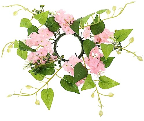 HAKIDZEL Winter Candle Ring Artificial Hyacinth Flower Wreath for Wedding Party Table Decoration Faux Floral Centerpiece for Home Banquet Valentines and Christmas Events