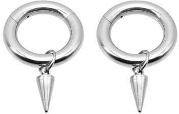 2 Stück DIY Spike Charm 316L chirurgischer Edelstahl Scharnier Nasenringe Cliker Piercing Hoop für Septum Daith Helix Knorpel Lobe Ohrringe, Sexy BCR PA Piercing Hoop, Mehrzweck-Kegel Körperschmuck