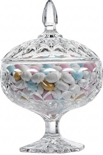 Oceano Barattolo Porta Caramelle in Vetro con Coperchio Bomboniera Elegante Alzata per Cioccolatini Alzatina Decorativa Diamantata per Confetti Dolci Gioielli Design Vintage per Casa Eventi Matrimoni