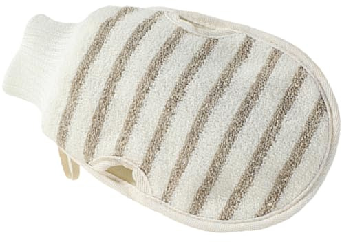 MAJORMENCH Exfoliating Mitten Skin Scrubbing Glove Dense Scrubbing Pattern Flax Material for Massages and Exfoliating Treatments Shower Bath Foaming Mittens