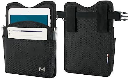 MOBILIS 10-11 Tablet Holster mit Gürtel & Zubehörtasche | Universelle Holster-Tasche - Leichtes Zugriffssystem - Schwarz