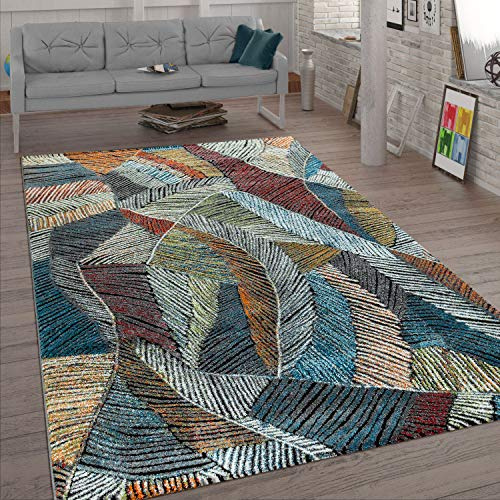 Paco Home Wohnzimmer-Teppich, Kurzflor Mit Kreide-Optik, Pastellfarben 3-D-Effekt, In Bunt, Grösse:120x170 cm