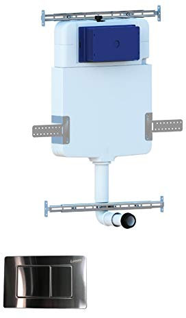 Giorgy Cassetta Da Incasso Per Wc a terra Completa Di Placca In Acciaio Inox Satinato, raccordi per Sanitari Inclusi