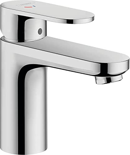 hansgrohe Vernis Blend - Waschtischarmatur mit Zugstangen-Ablauf, energiesparend (CoolStart), Wasserhahn Bad mit Auslaufhöhe 88 mm, Mischbatterie Waschbecken wassersparend (EcoSmart), Chrom, 71585000