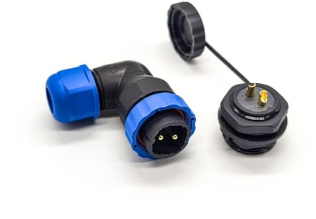 Elecbee Connettore aeronautica SP21 2 poli, IP68 2 Pin Impermeabile Spina Maschio e Presa Femmina Circolare connettori angolo retto montaggio piastra tipo di saldatura Connettore per lampade esterne