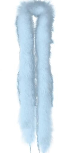 Federboa Weihnachtsboa, Länge 200CM Flauschige Federstola Feder Schal Verkleidung Girlande für Damen Mädchen 32er Jahre Fasching Mottoparty Karneval Kostüm Accessoire Hochzeitsdekoration,Hellblau
