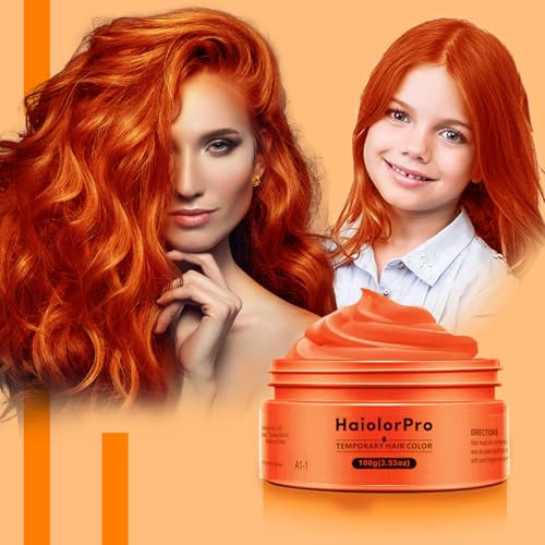 HaiolorPro Orange Cire Colorante Cheveux Maquillage de Coloration Temporaire Cheveux Fêtes ou Cosplay (Orange)