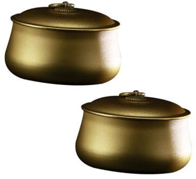 MAGICLULU 2stücke Mini Teedose Aus Eisen Dicht Verschlossen Kapazität Für Teeblätter Tragbar Für Zuhause Goldene Farbe Kompakte Aufbewahrungslösung