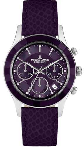 JACQUES LEMANS - Chronographen Venice - Quartz Uhrwerk - Gehäusedicke: 10.7 mm - Edelstahl - 5 ATM