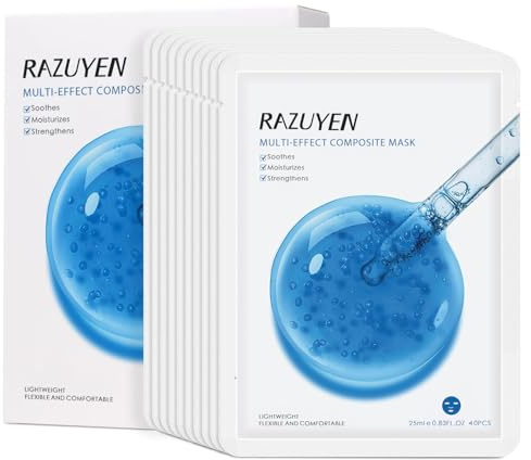 RAZUYEN Ansiktsmask för Män 10 st med Panthenol och Vitamin B5