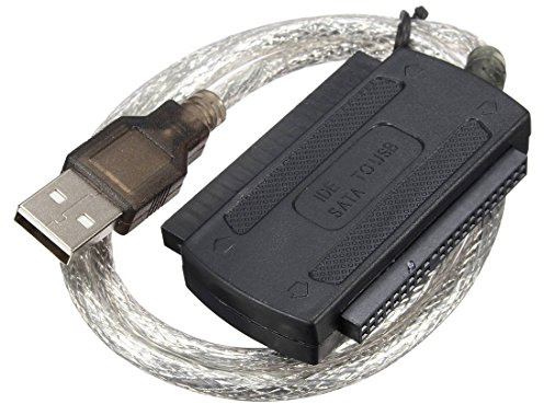 Foemey Cable adaptador USB 2.0 macho a IDE SATA, cable adaptador de disco duro para disco duro de PC de 2.5 pulgadas y 3.5 pulgadas
