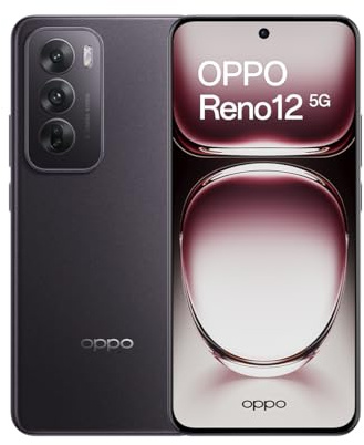 OPPO Reno12 5G - Smartphone Libre con IA, 24GB (12GB+12GB) +256GB, Pantalla 3D AMOLED 6.7, Cámara 50+8+50 MP, Android, Vídeo 4K, Batería 5000mAh, Carga Rápida 80W - Brown Black