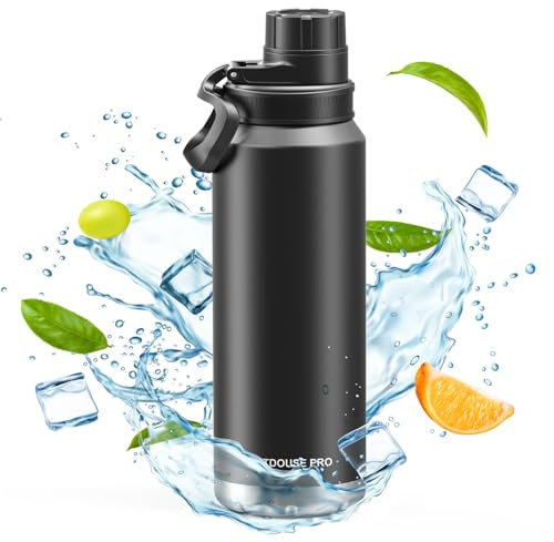 Borraccia Termica, Borraccia in Acciaio Inox- 532 ml, 710 ml, 946 ml, con revestimiento cerámico esmaltado, botella isotérmica para deportes al aire libre, diseño a prueba de fugas (532 ml)