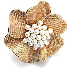 ALTCIRNMD Verstellbare Statement-Ringe Für Frauen, Mehrlagiger Ring Mit Blütenperlen, Offene Perlenringe Für Die Braut Zur Hochzeit, Ringgeschenke Mit Box, Exotische Fingerringe