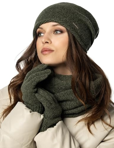 VIVISENCE Damen Beanie Mütze Winter Aus Warmem Wollgarn Klassische Herbst Wintermütze Gemütlich Mit Innenfutter Perfekter Passform Extra Komfort Modell 7087