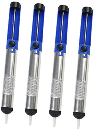 WOONEKY 4 Stück Entlötpumpe Aus Abs Und Aluminiumlegierung Manuelle Lötzinn Sauger Leicht Und Kompakt Einhandbedienung Für Präzise Lötmittelentfernung Bei Lötarbeiten