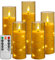 Da by LED Kerzen mit Eingelassener Lichterkette，Batteriebetriebene Kerzen mit Fernbedienung und 24 Stunde Timer，Flackernde Led Kerzen Für Weihnachtsdekoration Heimdekoration(Golden, 5er-Set)