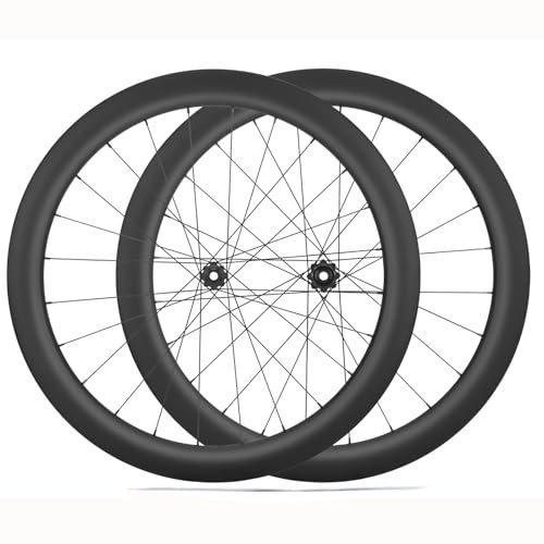 Carbonfaser Rennrad Laufradsatz 28/32/35/38/42/45/50/55/65 Mm 700C Rennrad-Laufräder Steckachse Center Lock Scheibenbremse 24H-Unterstützung 8/9/10/11/12 Geschwindigkeit(55mm)