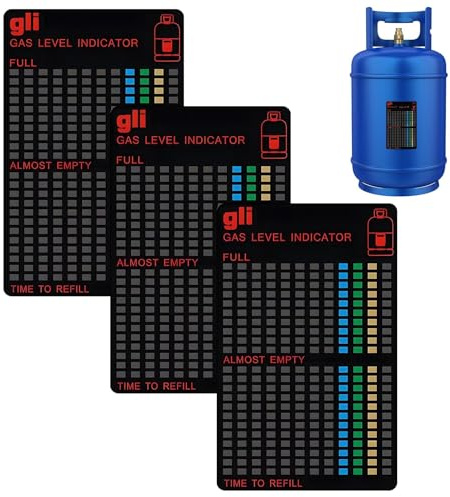3 Pieces Reusable Magnetic Gas Level Indicator - Magnetic Gas Bottle Level Indicator for Propane Butane LPG Fuel, Level Indicator For Caravan Motorhome Travel Home Kitchen