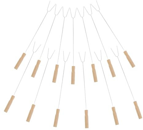 FONDOTIN 15pièces Fourchettes Acier Avec Poignée Pour Barbecue Ustensiles De Grillade Pour Et Légumes