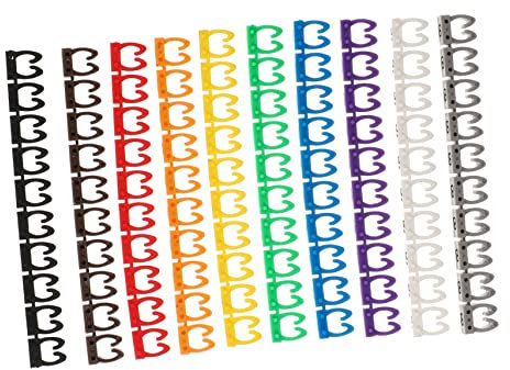 GALPADA 100pcs Cable Identification Tags for Wire Management Multi-Color Cord Labels Numbers 0-9 Sturdy Cable Markers for Easy Organization and Labeling