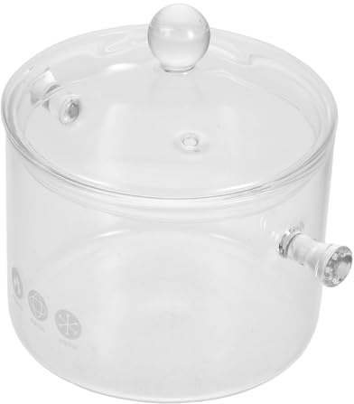 FONDOTIN Stovetop Simmer Pot with Lid High Borosilicate Glass Cooking Pot for Soup Noodles and More Dual Handle Design for Easy Carrying and Everyday Use