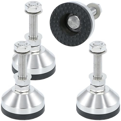 TERMATH Heavy Duty 2000 lb Capacity Stainless Steel Adjustable Leveling Feet for Shelving,Machinery Devices, Workbench,Furniture,M10 Thread, 1.94inches Dia Base, Anti-Slip Nylon Pad