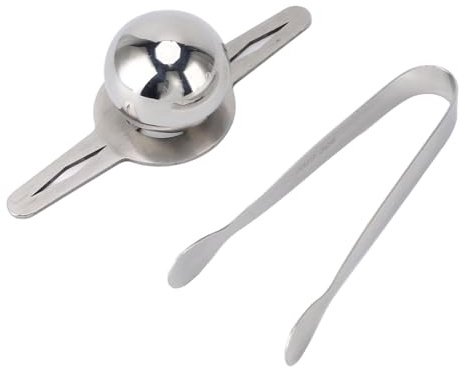 Sxhlseller Boule de Refroidissement de café en Acier Inoxydable, Boule de café congelé Réutilisable avec Support Amovible pour les Amateurs de thé dans la Cuisine à Domicile