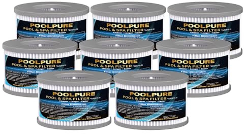 POOLPURE (8er Set) Ersatzfilter kompatibel mit MSpa FD2089 | Filterkartusche für aufblasbare Whirlpools ab 2020 – Premium Spa Zubehör