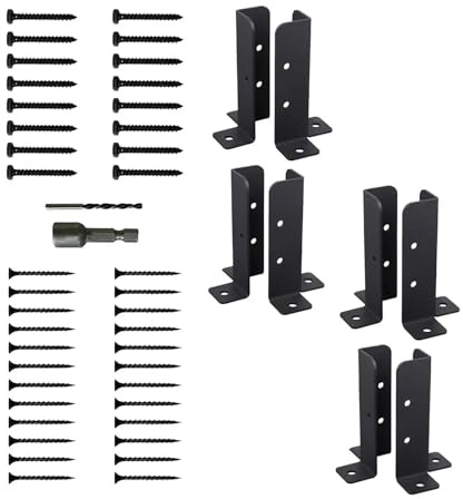 Deck Post Anchor Base Brackets Terrace Support for Railing Courtyard Outdoor Gazebos Patio for Decking, Fencing(8Pcs)