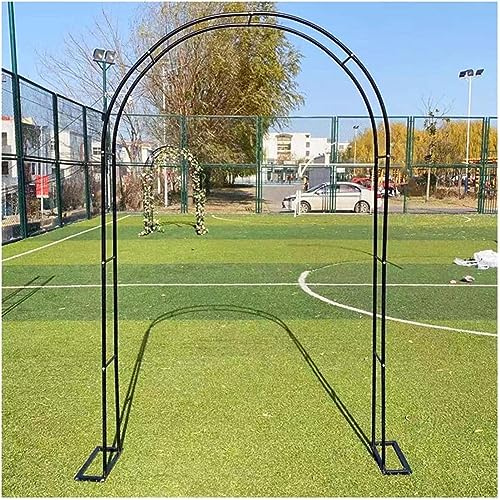Arche de Jardin Extérieure Solide en Métal Treillis Noir Résistant aux Intempéries pour Plantes Grimpantes Roses Anti-Courbure pour Jardin Patio Décoration Mariage,300×220×40cm