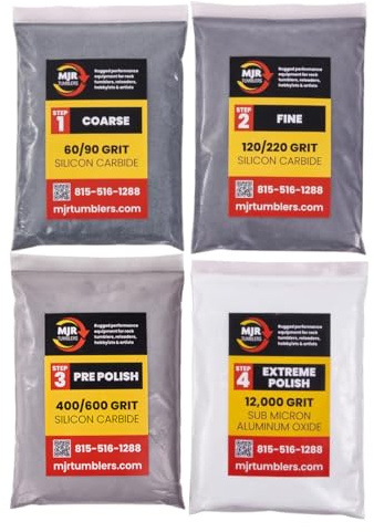 MJR Tumblers Refill Grit Kit for 50 LB Rock Tumblers Silicon Carbide Aluminum Oxide Media Polish