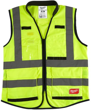 Milwaukee 48-73-5041 ANSI High Visibility Yellow Safety Vests - S/M