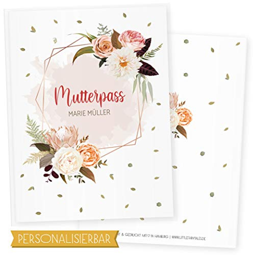 Mutterpasshülle 3-teilig Spring Flowers, Mutterpass Hülle, Schöne Geschenkidee für Babyparty (Mutterpass DE personalisiert, Spring Flowers 4)
