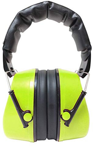 Viwanda Basel grüne Kapselgehörschützer Lärmschutz SNR 29dB, NRR 25dB CE EN 352-1 - verstellbar komfortabel Gehoerschutz für Erwachsene Kinder