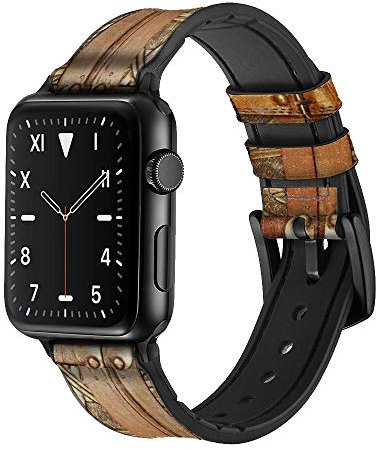 Treasure Chest Leather & Silicone Smart Watch Band Strap For Apple Watch iWatch Size 42mm/44mm