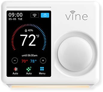 Vine TJ-610E Wi Fi 7 Day and 8 Period Programmable 5th Generation Smart Home Thermostat, Compatible with Amazon Alexa, Google Assistant, and Vine App