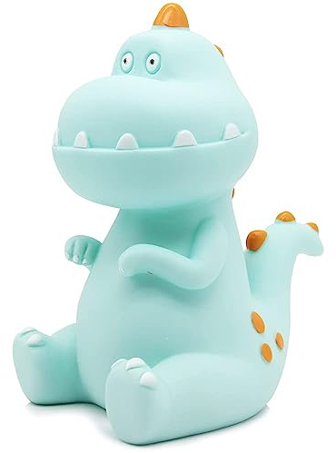 H&W Dinosaur Money Bank (Blue), Shatterproof Tyrannosaurus Rex Piggy Bank, First Coin Bank, Best Christmas Birthday for Kids Boys Girls Home Decoration (WK27-D2)
