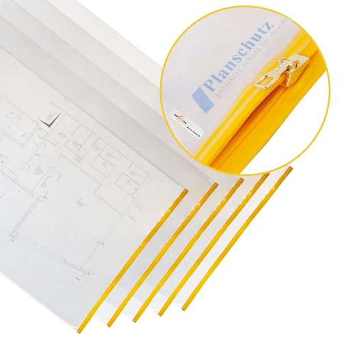 Axis Line Planschutztaschen DIN A0 oversize, DIN A1, DIN A2, DIN A3, 700 x 1200, 900 x 1400, 1000 x 1350 für Baupläne, Planschutzfolie, Planschutzhülle (900 x 1400 5er Pack DIN A0 oversize)