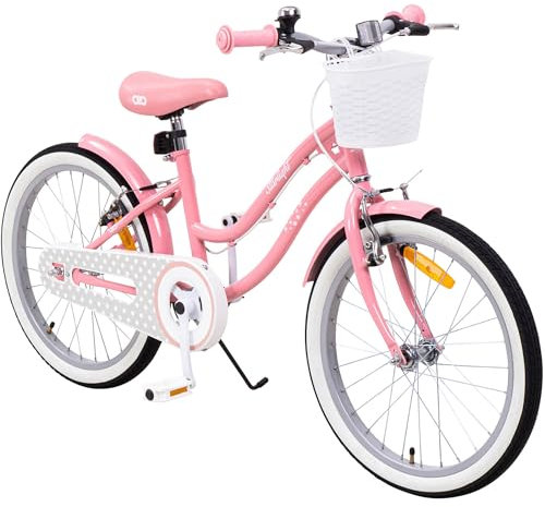 Actionbikes Kinderfahrrad Starlight | 20 Zoll - V-Brake Bremsen - Kinder Fahrrad für Mädchen - Von 6-9 Jahren - Kettenschutz - Stützräder - Kinderrad - Rosa (Starlight 20 Zoll)