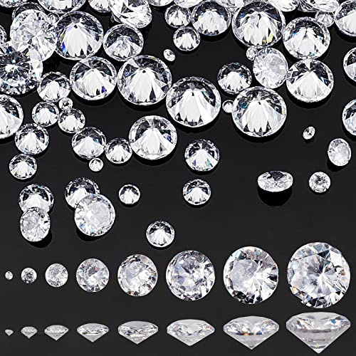PH PandaHall 160 st genomskinliga kubisk zirkon CZ stenar 8 storlekar (1-8 mm)